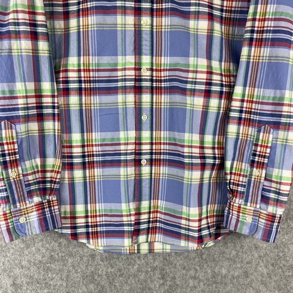 Ralph Lauren Stretch Oxford Shirt Mens Large Plaid Slim Fit Button Down Pony - Picture 3 of 13